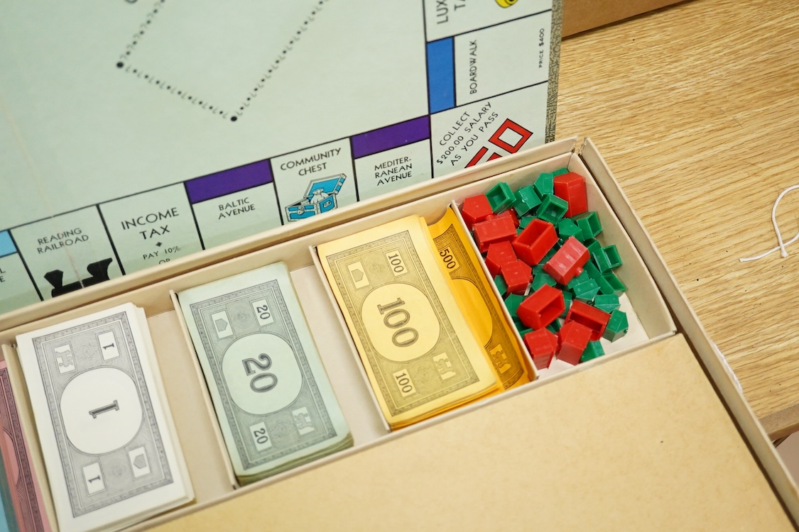 Monopoly, Parker Brothers Inc. 1960's American issue, using U.S. street names